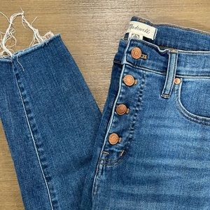 Madewell 9" Mid Rise Skinny Crop Jeans Button Fly Medium Wash Size 27